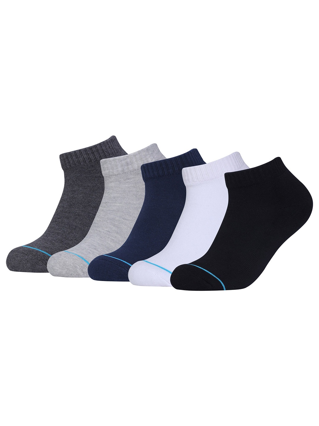 

FABdon Men Pack Of 5 Ankle-Length Socks, Black