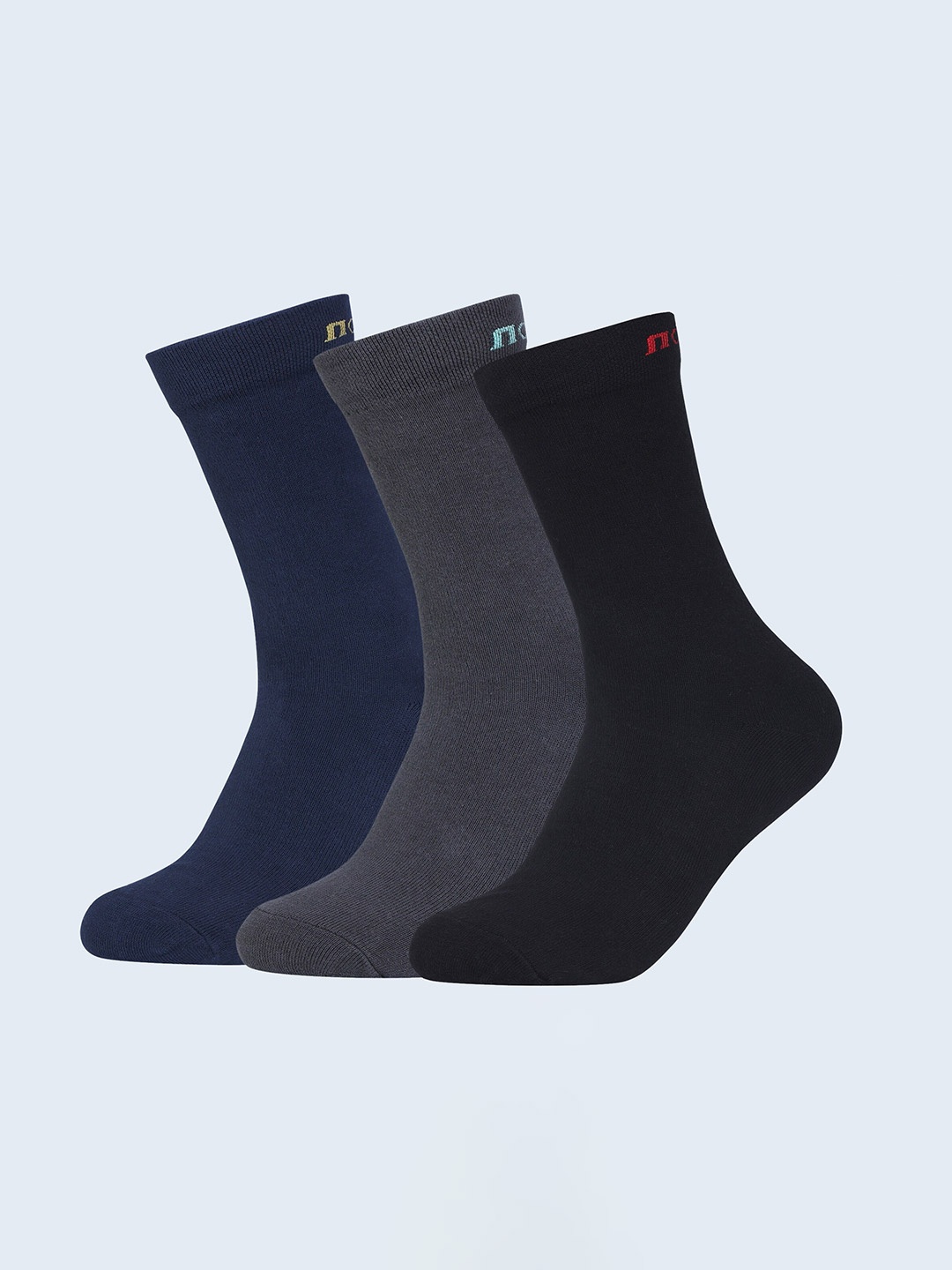 

FABdon Men Pack Of 3 Sweat Absorb Anti Odour Calf-Length Socks, Navy blue