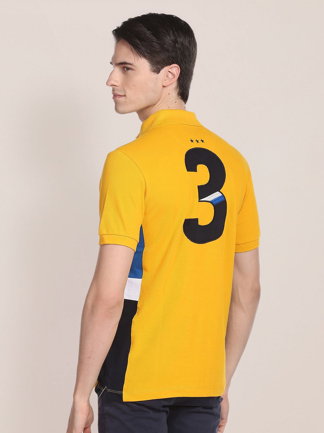 

U.S. Polo Assn. Typography Polo Collar Pure Cotton Slim Fit T-shirt, Mustard