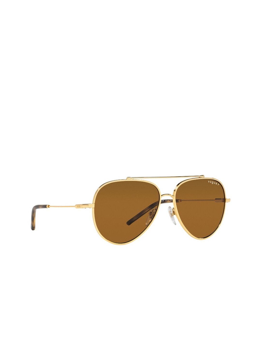 

vogue Women Aviator Metal Sunglasses With Polarised Lens, Gold