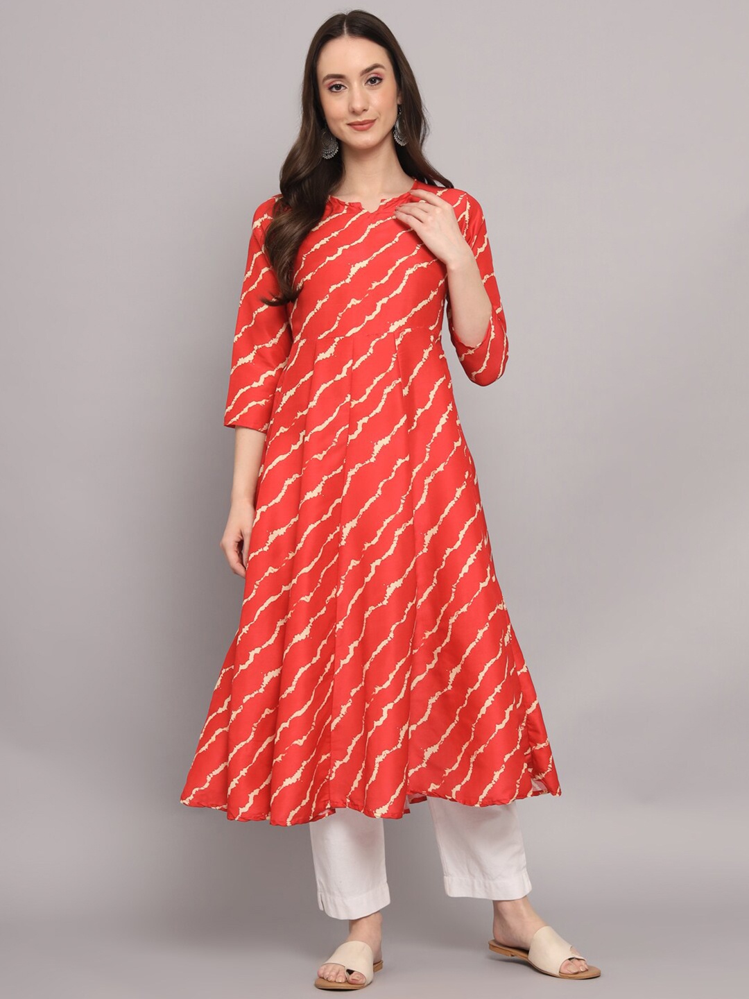 

Myshka Abstract A-Line Midi Dress, Red