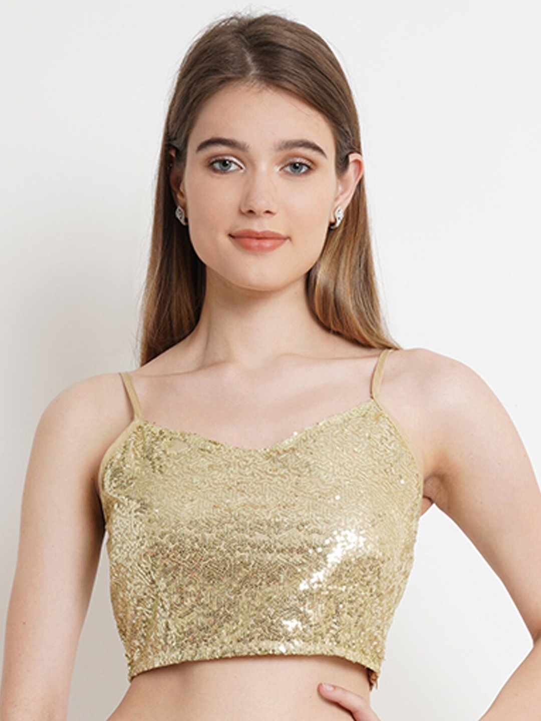 

Purple State Embellished Saree Blouse, Gold