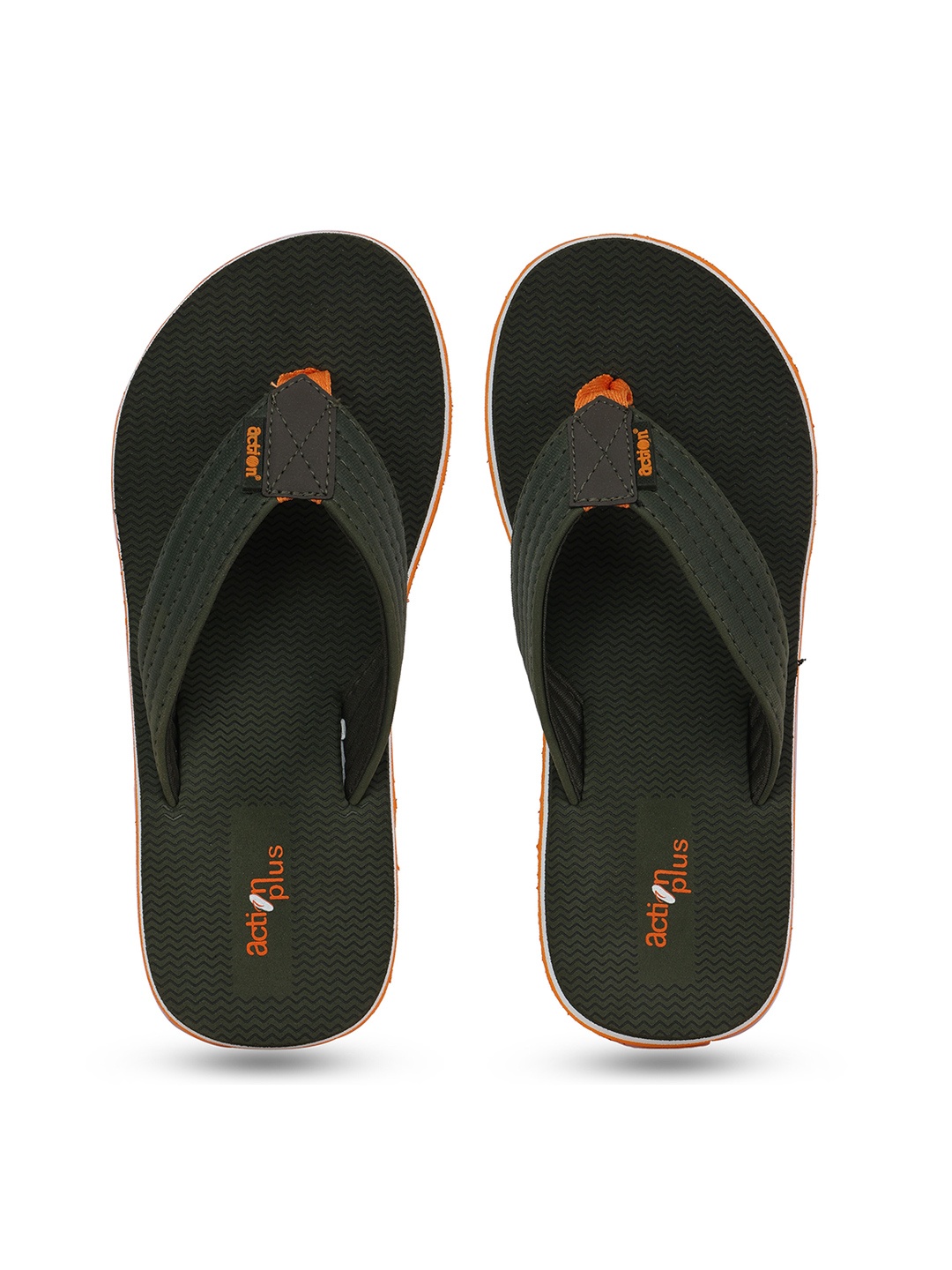

Action Men Textured Rubber Thong Flip-Flops, Olive