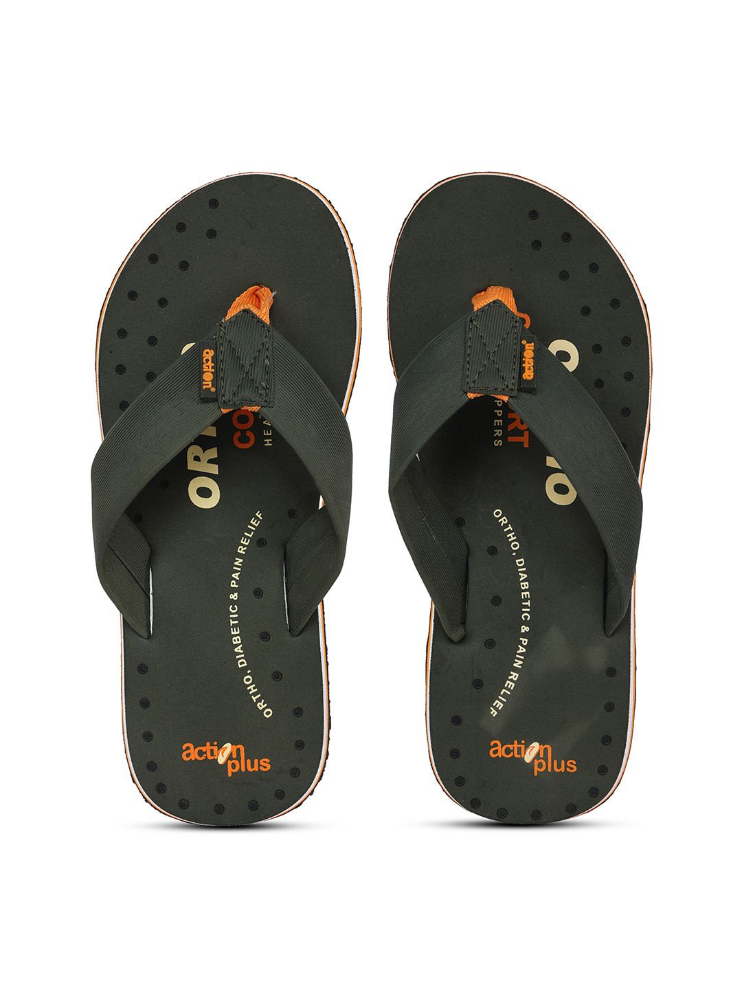 

Action Men Printed Rubber Thong Flip-Flops, Olive