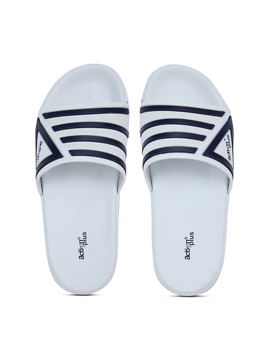 

Action Men Striped Sliders, White