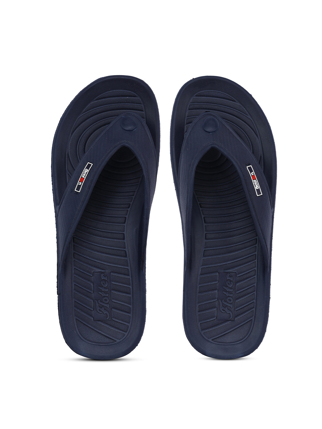 

Action Men Striped Rubber Thong Flip-Flops, Navy blue