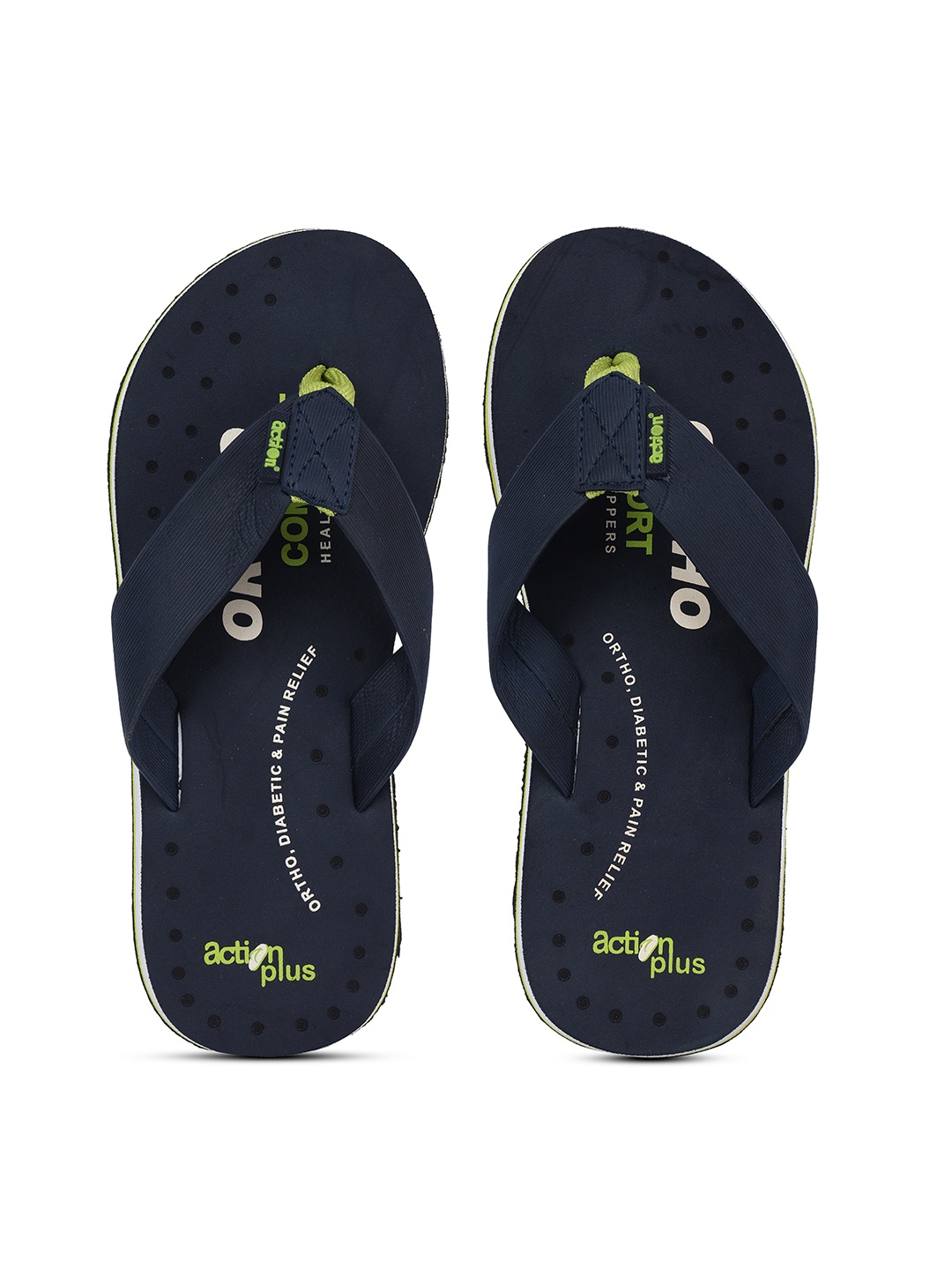

Action Men Pain Relief Comfort Orthopedic Rubber Thong Flip-Flops, Navy blue