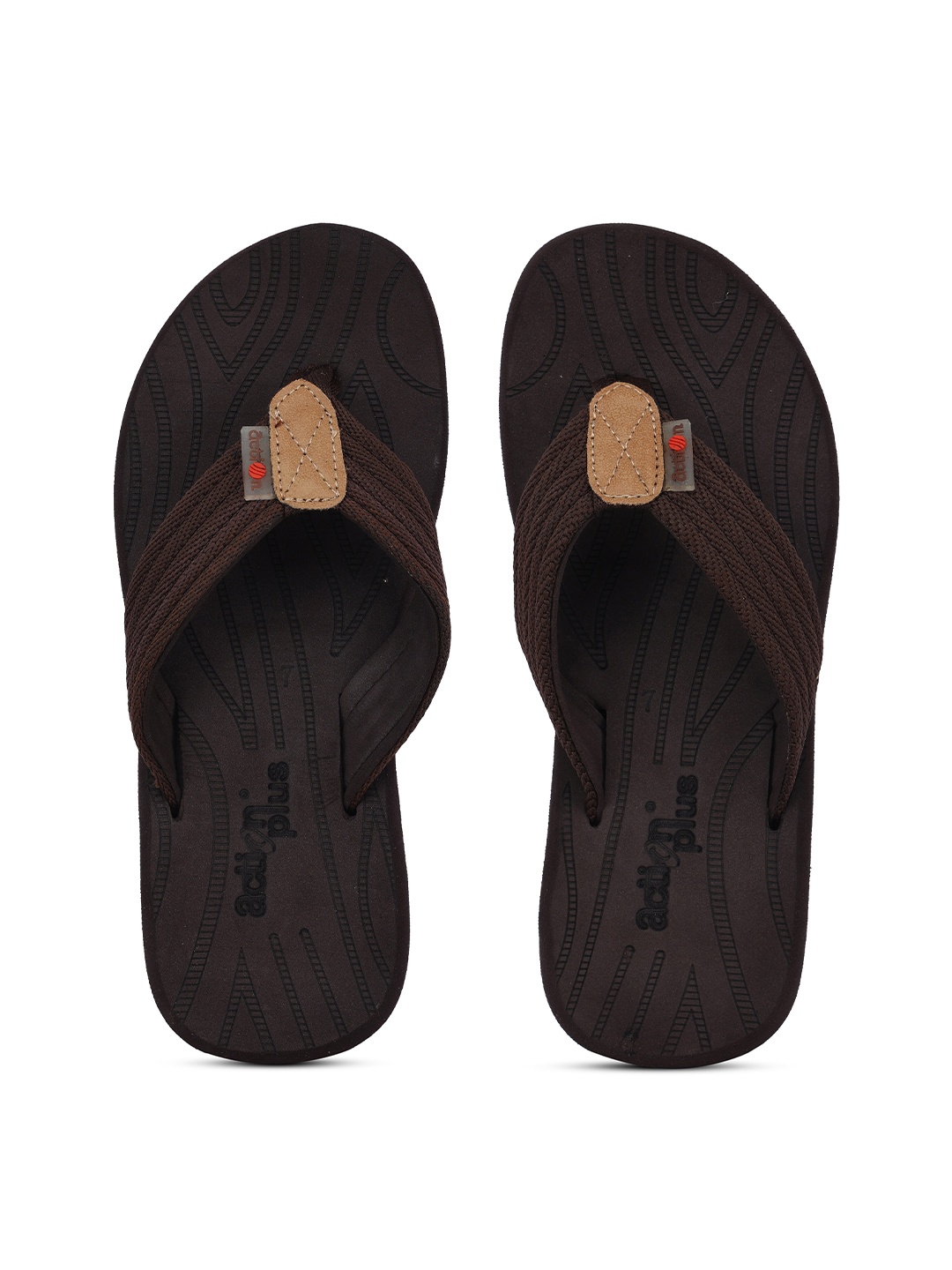 

Action Men Cushion Footbed Anti Skid Sole Thong Flip-Flops, Brown