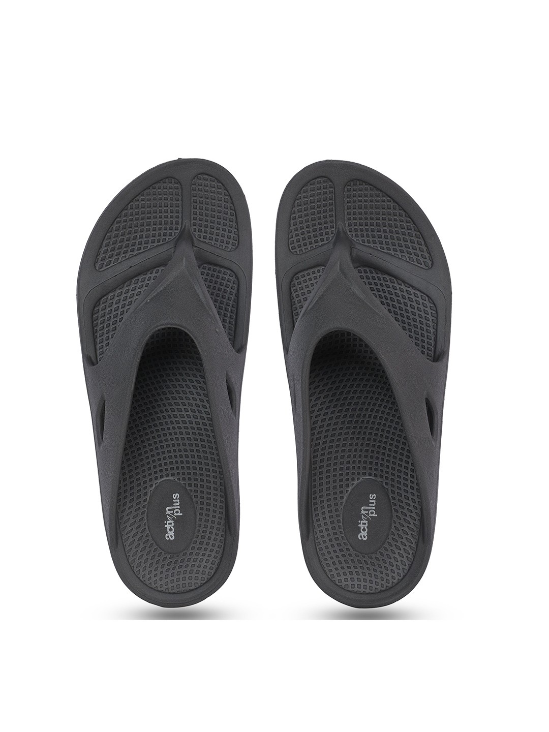 

Action Men Textured Rubber Thong Flip-Flops, Grey