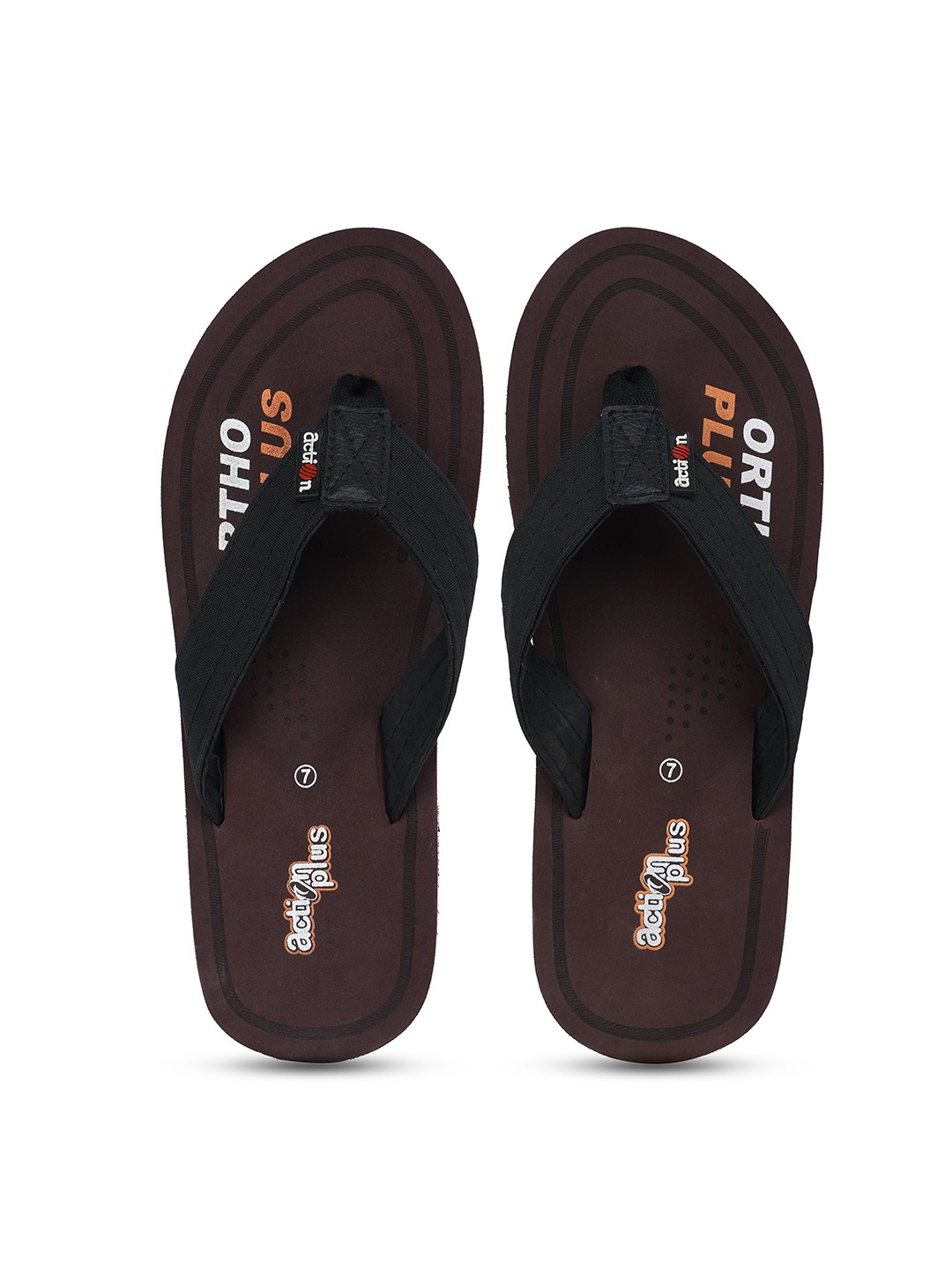 

Action Men Printed Rubber Thong Flip-Flops, Brown