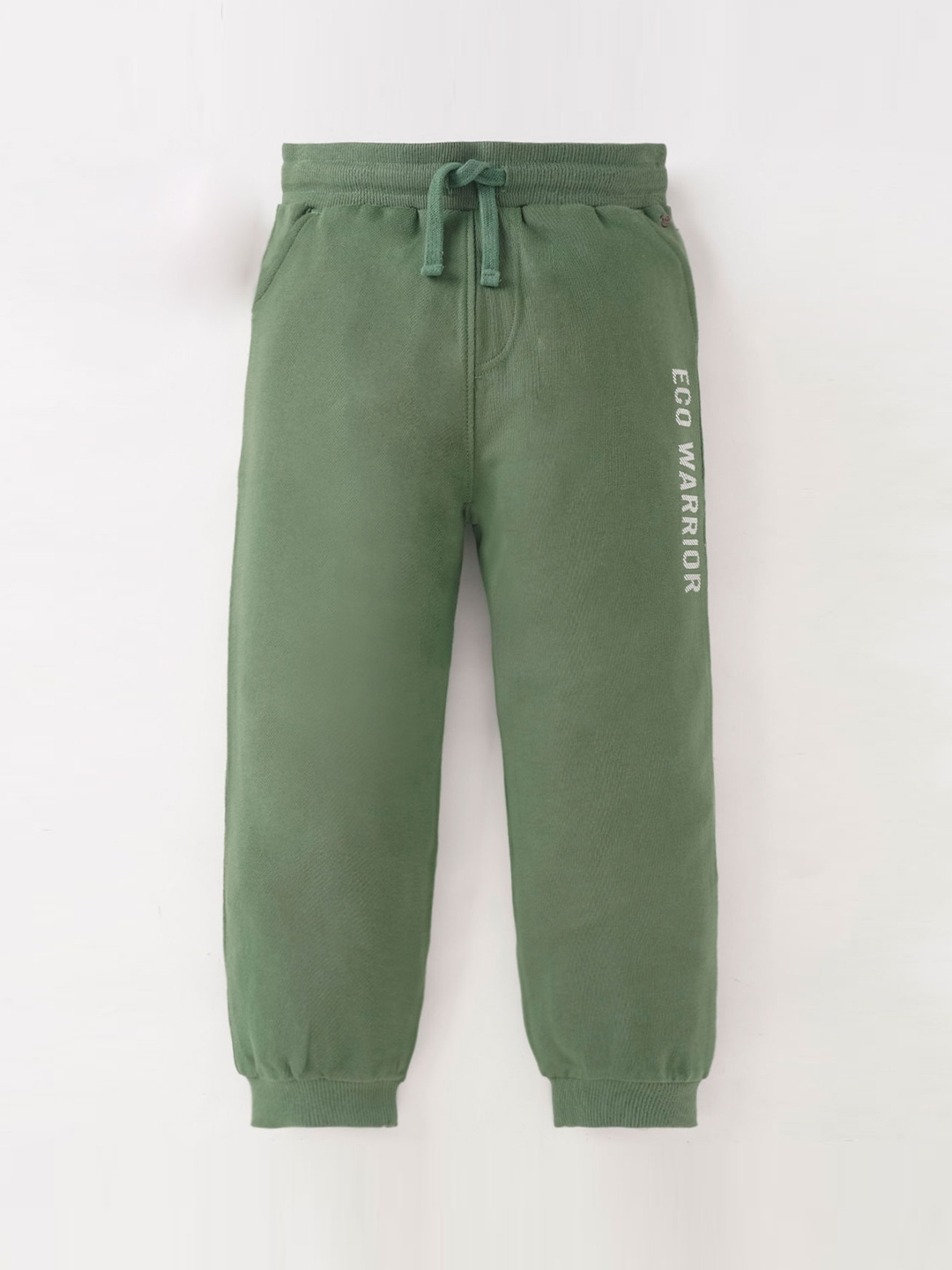 

Ed-a-Mamma Boys Mid-Rise Pure Cotton Joggers, Olive