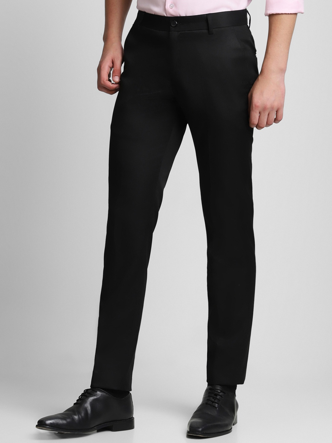 

Dennis Lingo Men Classic Slim Fit Wrinkle Free Formal Trousers, Black