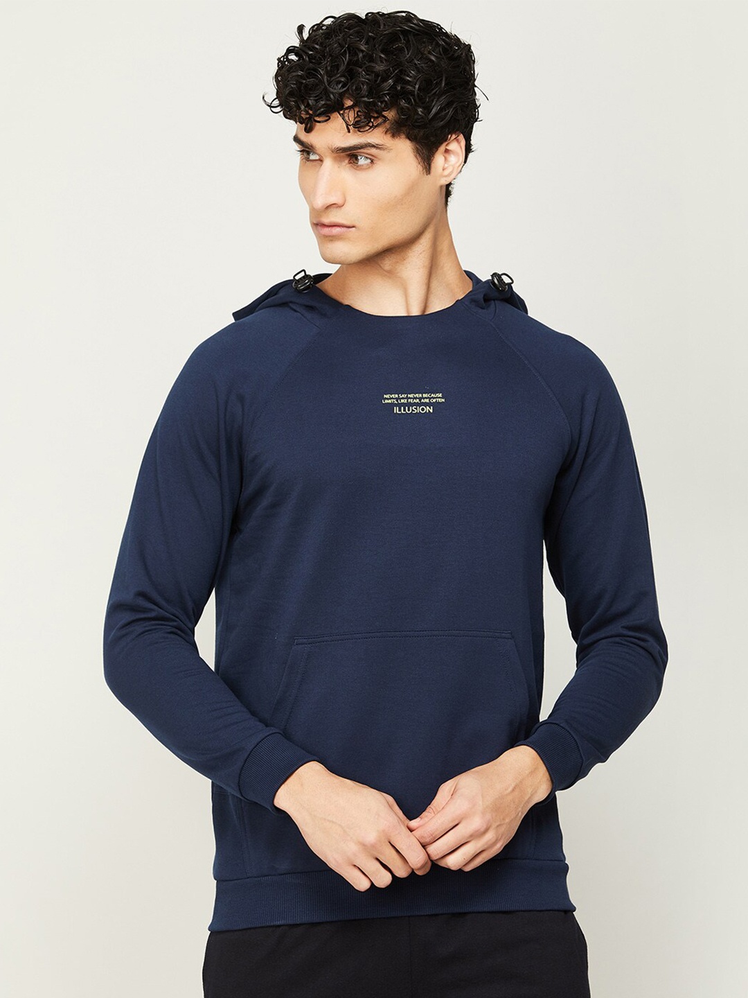 

Fame Forever by Lifestyle Hooded Cotton Pullover Sweatshirt, Navy blue
