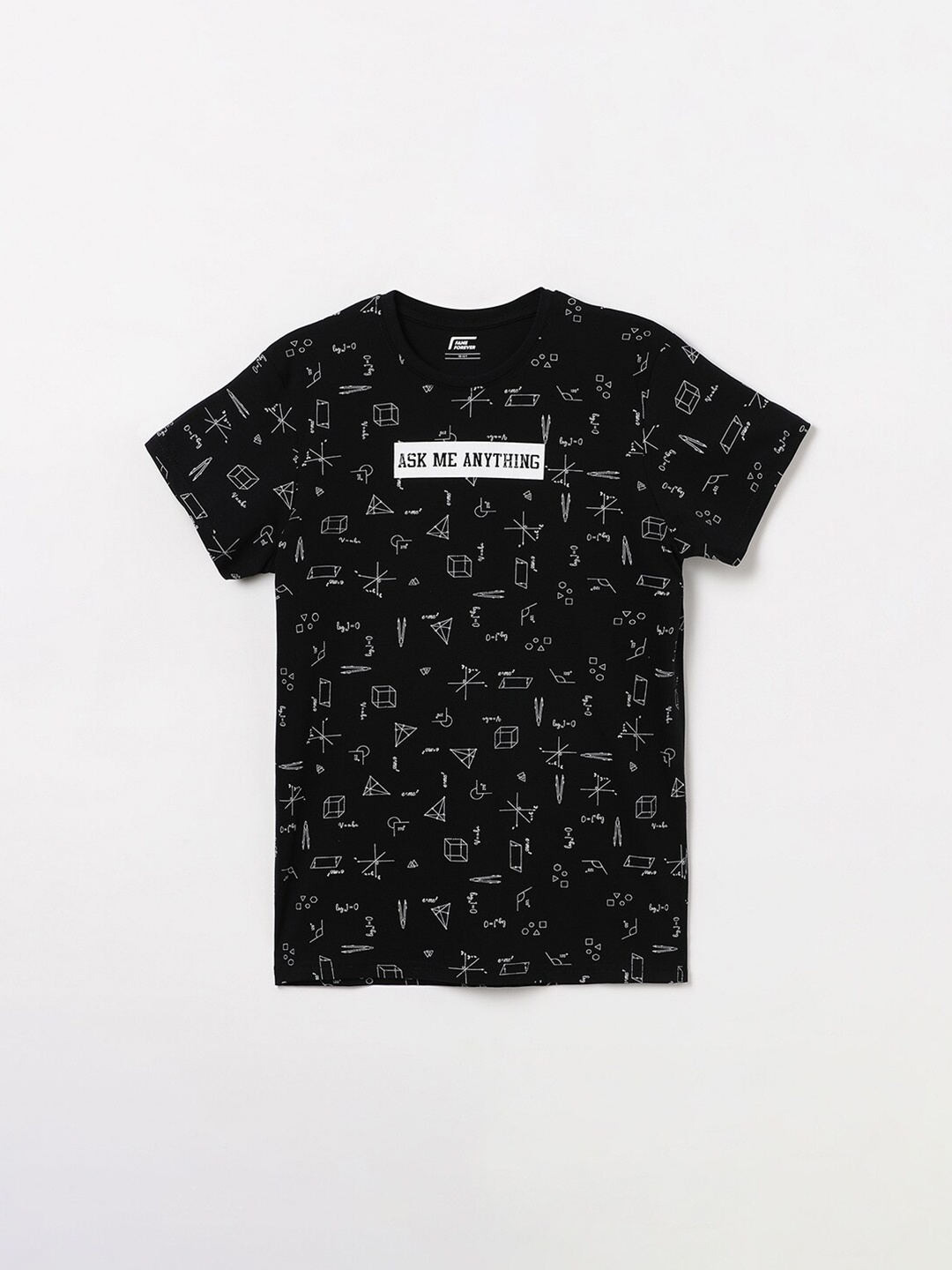 

Fame Forever by Lifestyle Boys Conversational Printed Pure Cotton T-shirt, Black