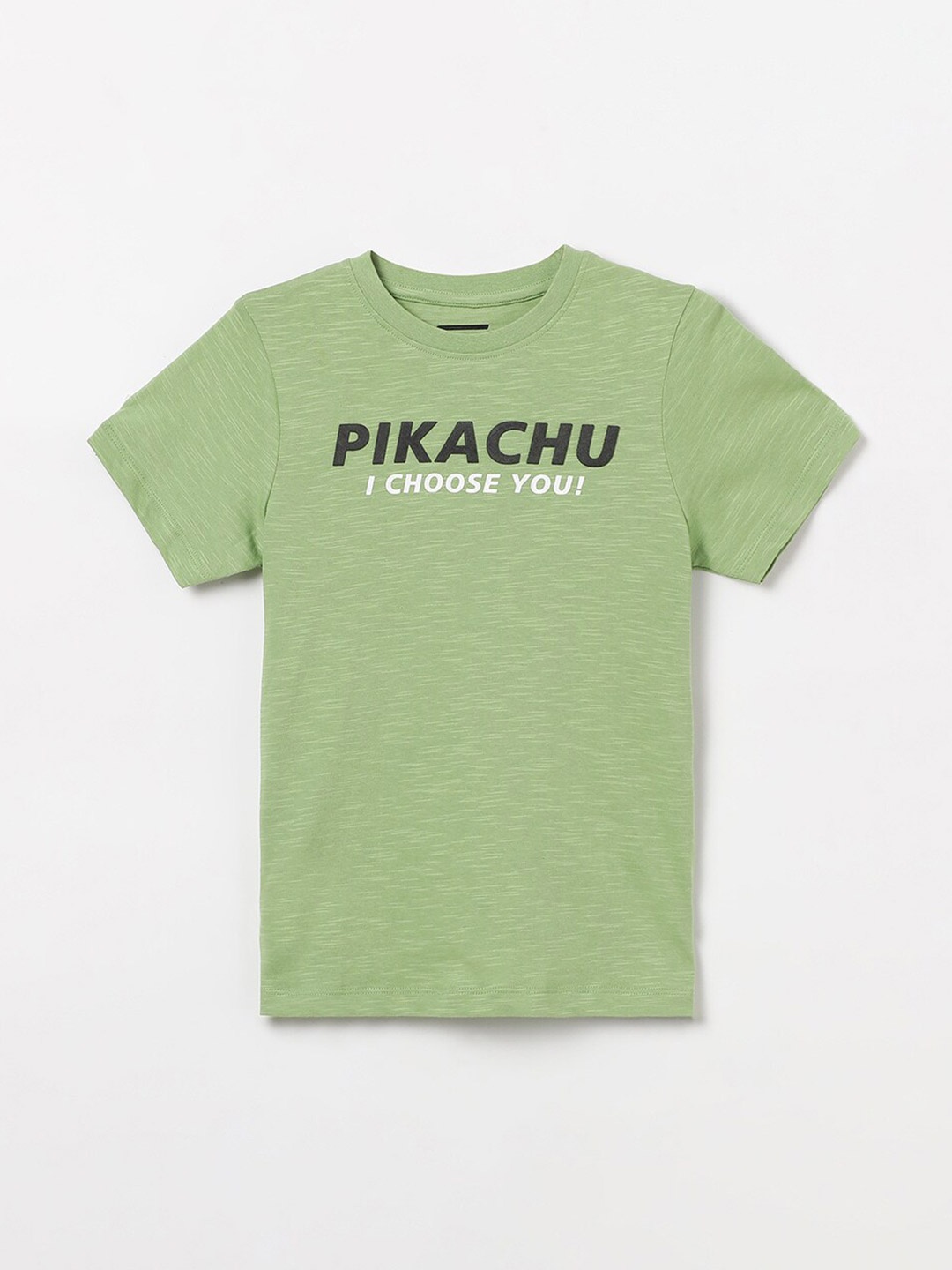 

Fame Forever by Lifestyle Boys Pikachu Printed Pure Cotton T-shirt, Green