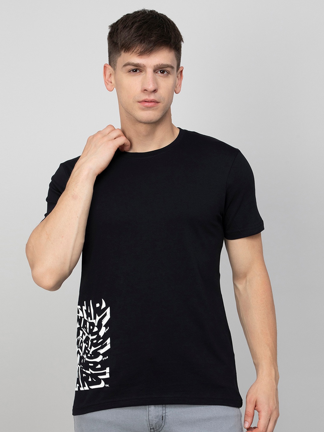 

Fame Forever by Lifestyle Typography Printed Cotton T-shirt, Black