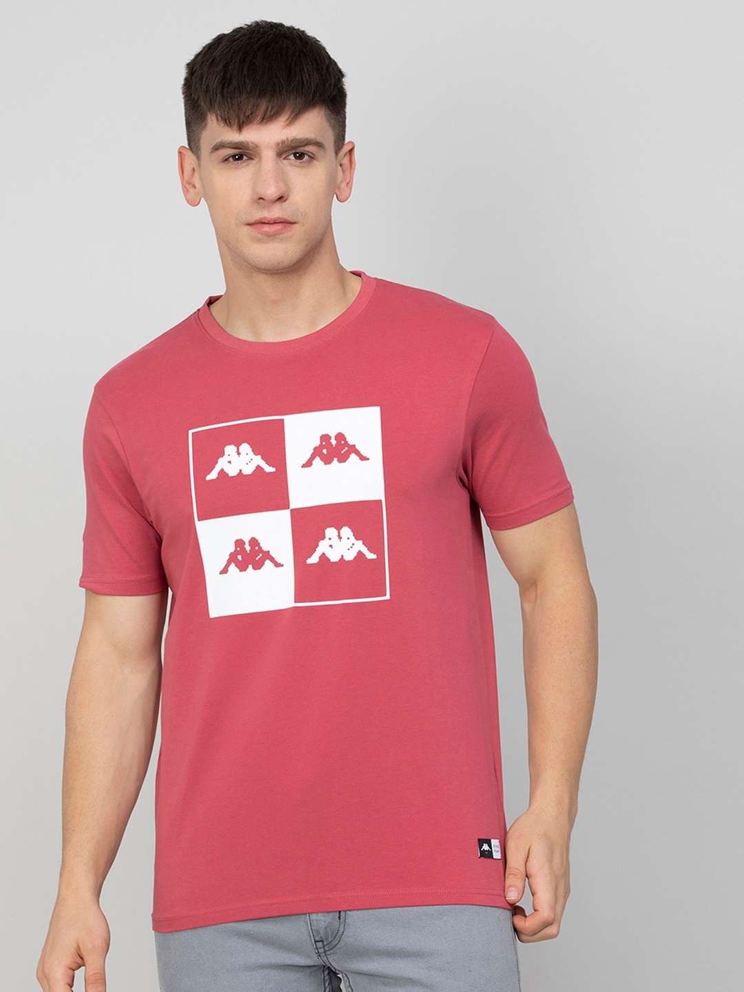 

Kappa Men Graphic Printed Cotton T-shirt, Red