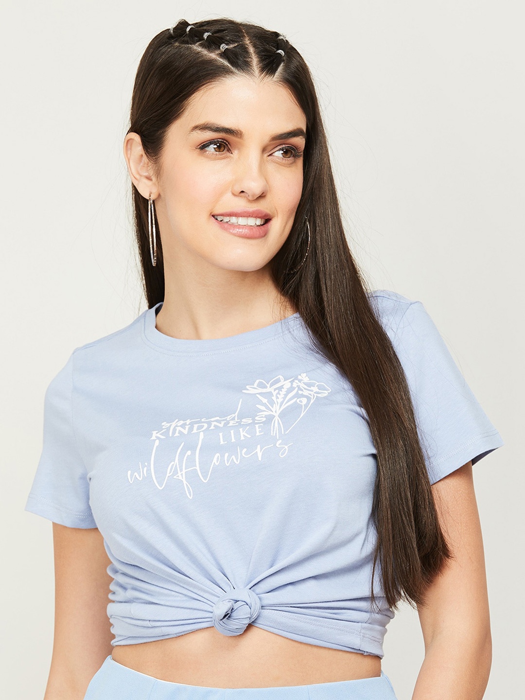 

Fame Forever by Lifestyle Typography Printed Pure Cotton T-shirt, Blue