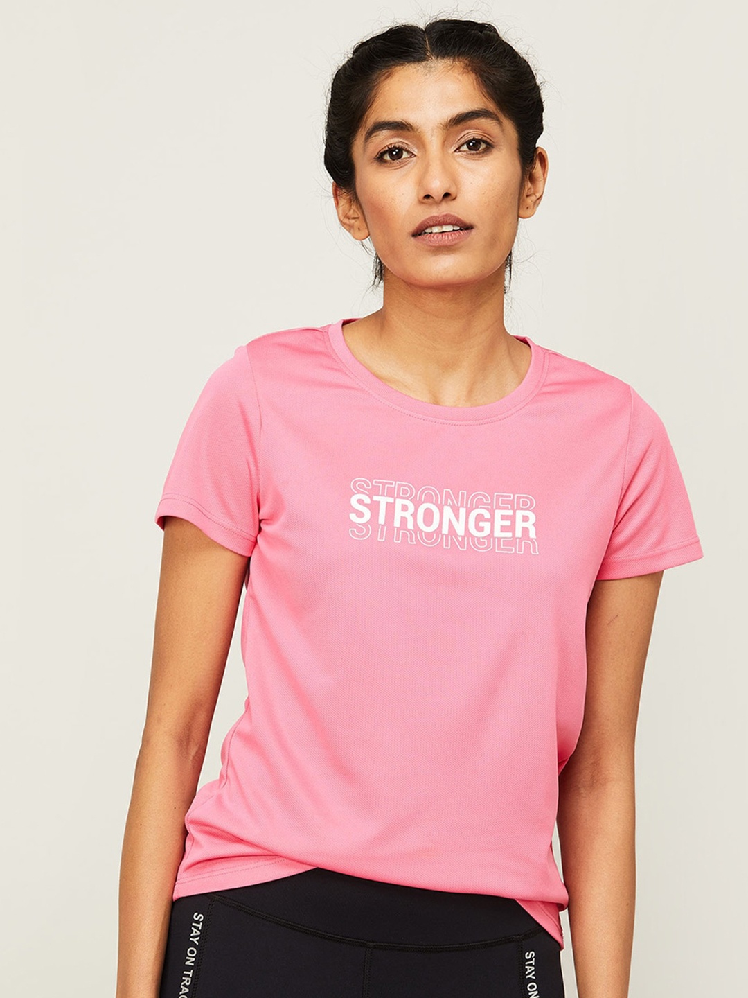

Kappa Typography Printed Cotton Training or Gym T-shirt, Pink