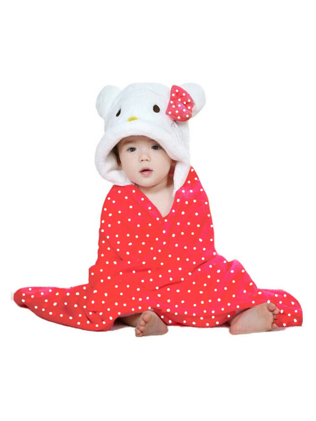 

Bajo's Infants Red & White Polka Dot Lilo Stitch 350 GSM Bath Towel or Cloak