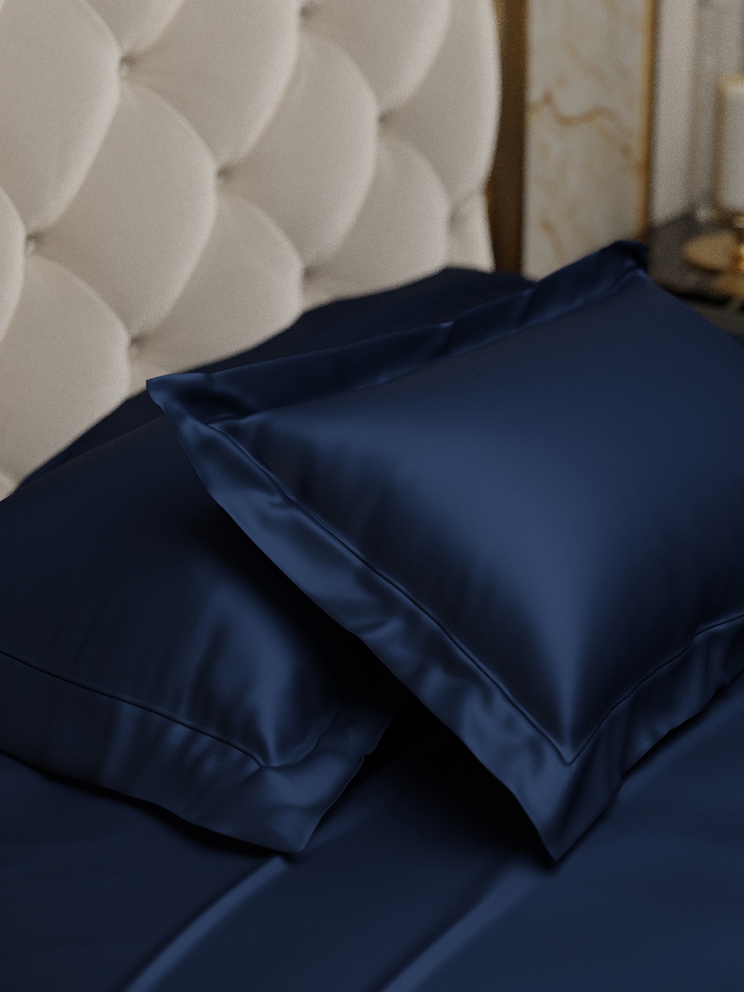 

Stoa Paris Date Night Collection Blue 2 Pcs Satin Pillow Covers