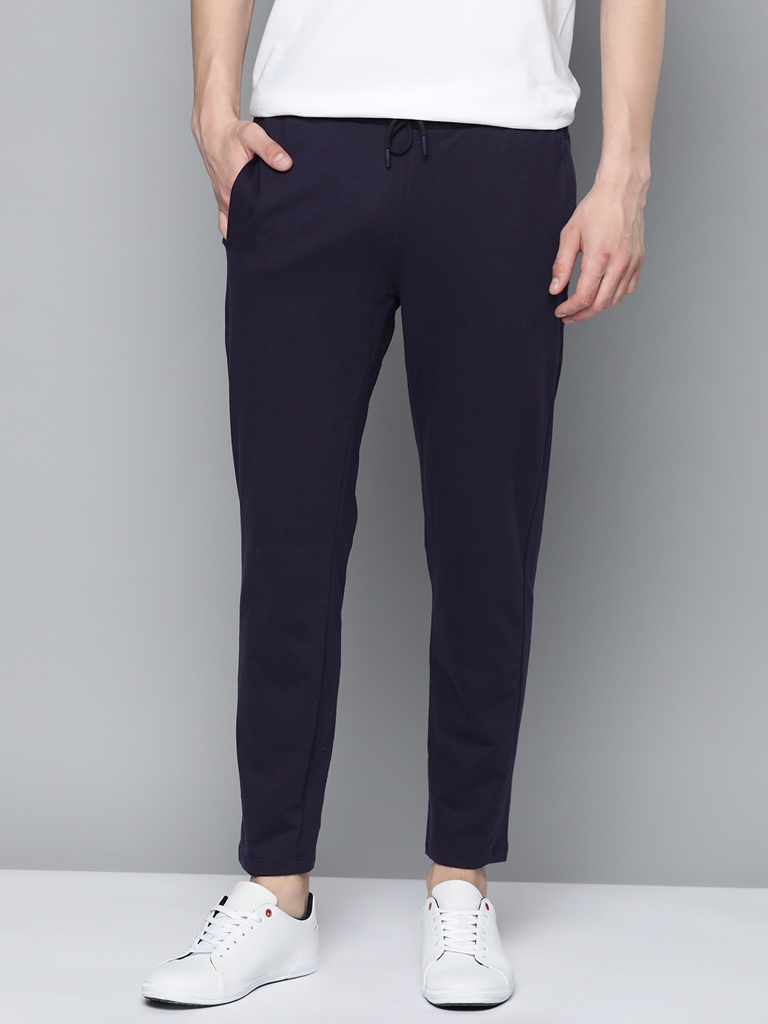 

Mast & Harbour Men Solid Track Pant, Navy blue