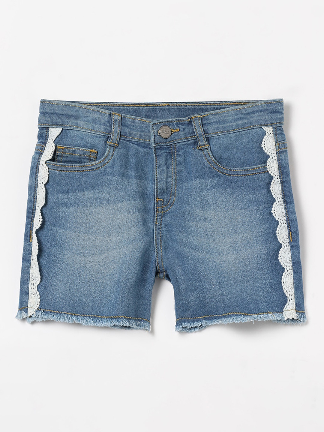 

Fame Forever by Lifestyle Girls Washed Cotton Denim Shorts, Blue