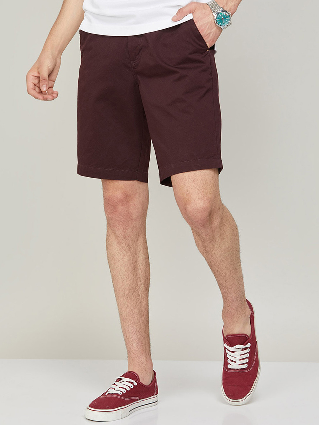 

Fame Forever by Lifestyle Men Cotton Chino Shorts, Maroon