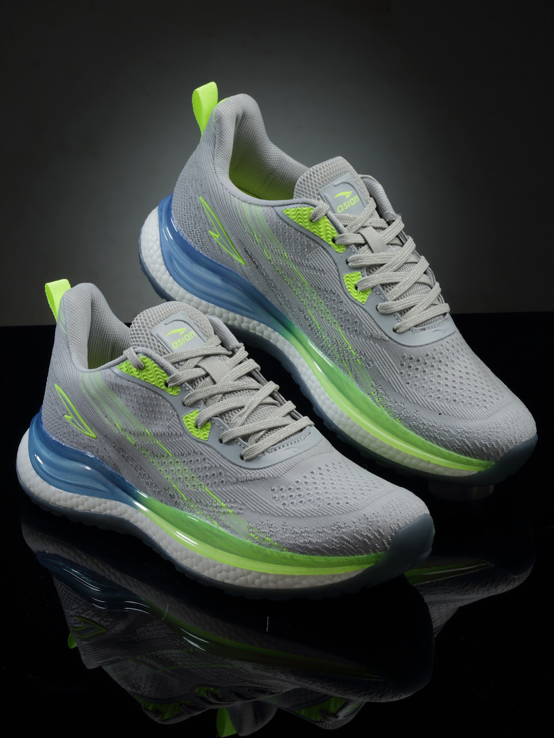 

ASIAN Men Woven Design Lightweight Sneakers, Grey