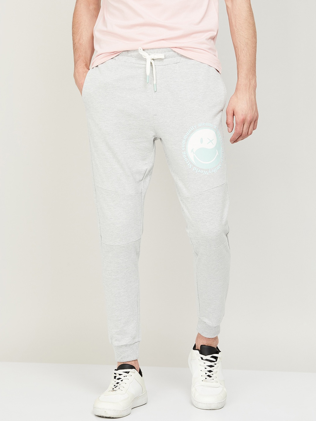 

SmileyWorld Graphic Printed Joggers, Grey