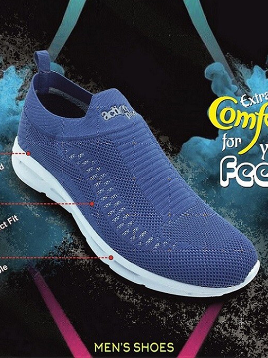 

Action Men Woven Design Comfort Insole Mesh Sneakers, Blue