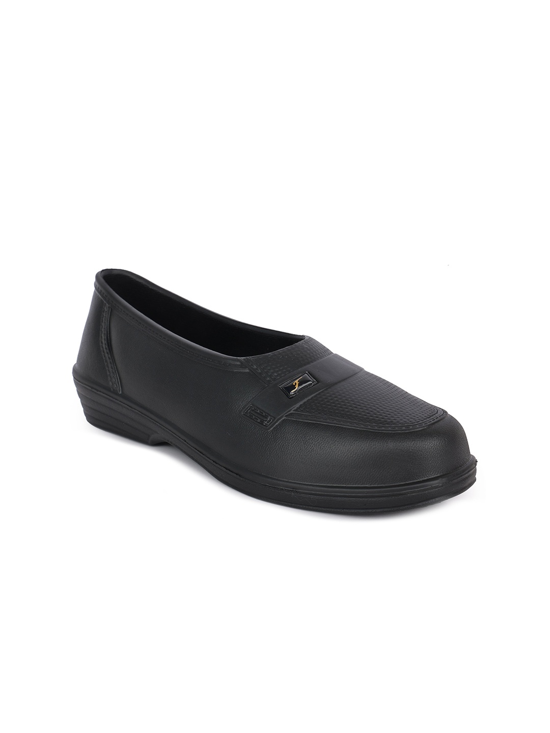 

Action Textured Square Toe Ballerinas, Black