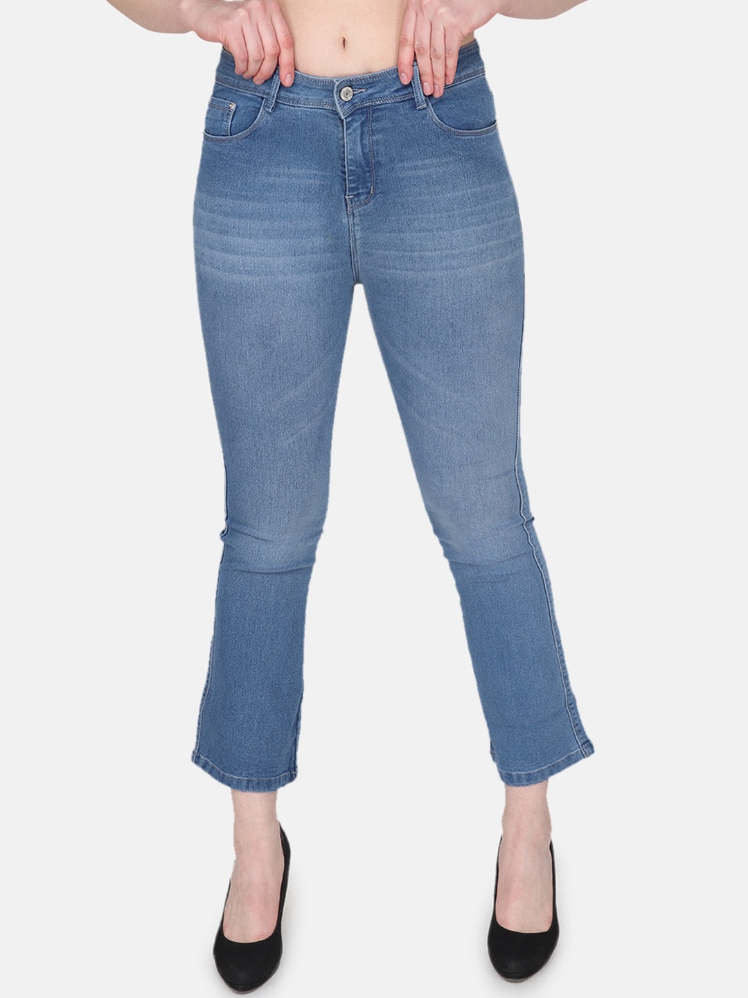 

Steele Women Comfort Slim Fit Light Fade Stretchable Pure Cotton Jeans, Blue