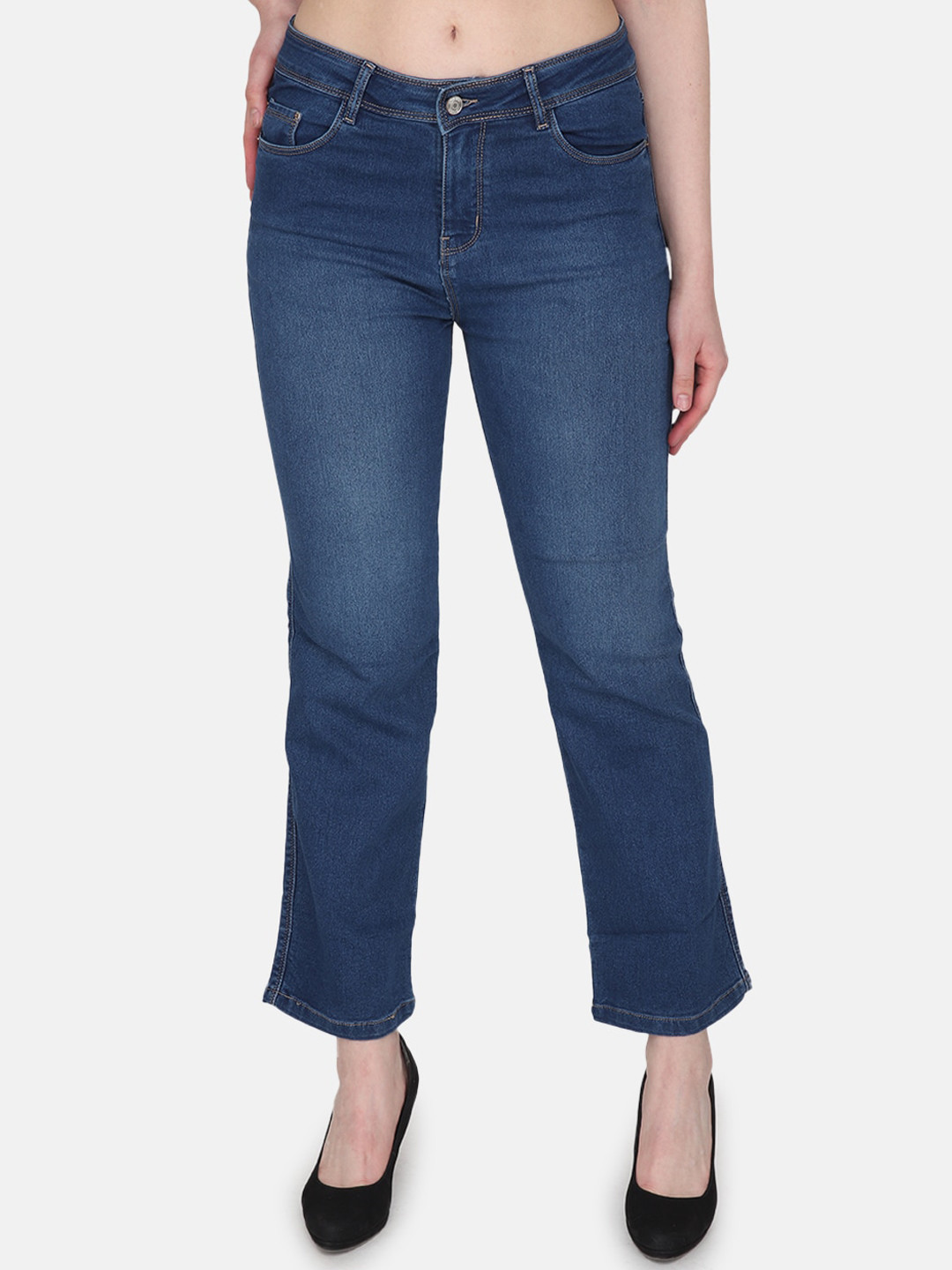 

Steele Women Comfort Slim Fit Light Fade Stretchable Pure Cotton Jeans, Blue