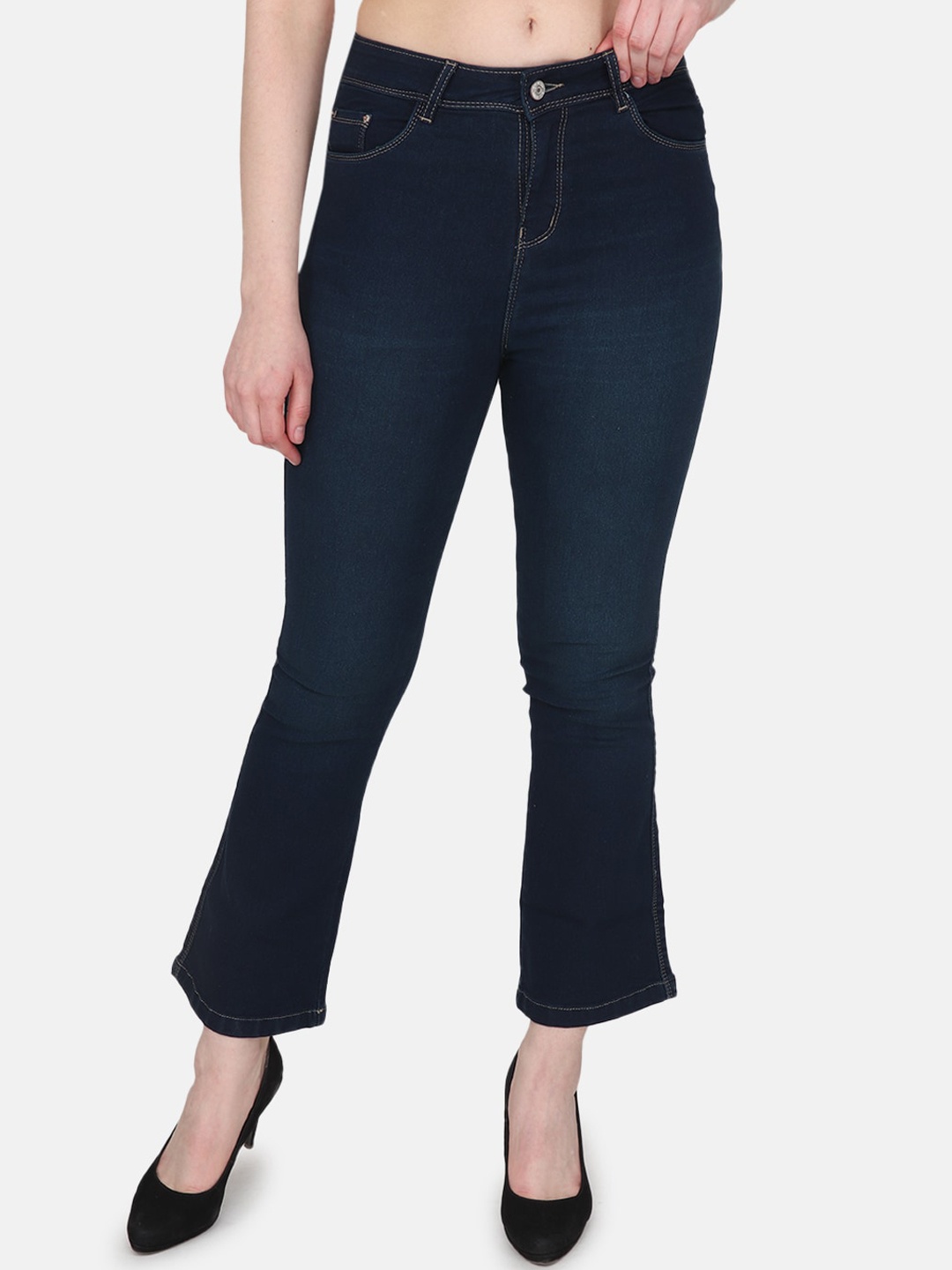 

Steele Women Comfort Slim Fit Mid-Rise Stretchable Pure Cotton Jeans, Navy blue