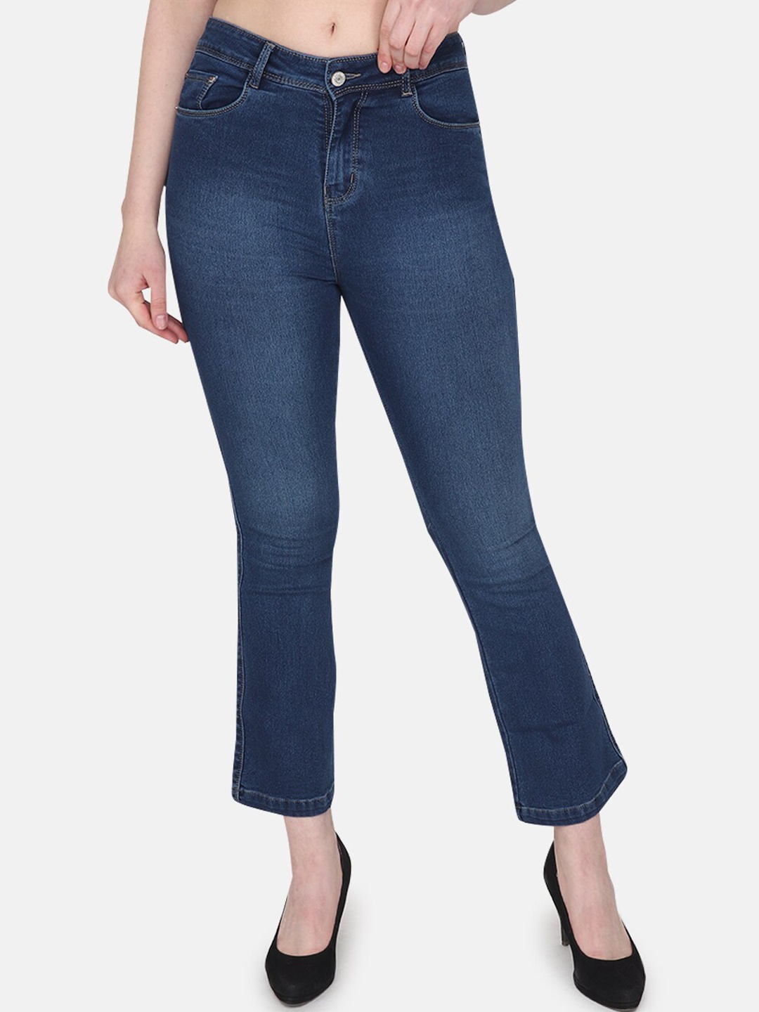 

Steele Women Comfort Slim Fit Light Fade Stretchable Pure Cotton Jeans, Blue