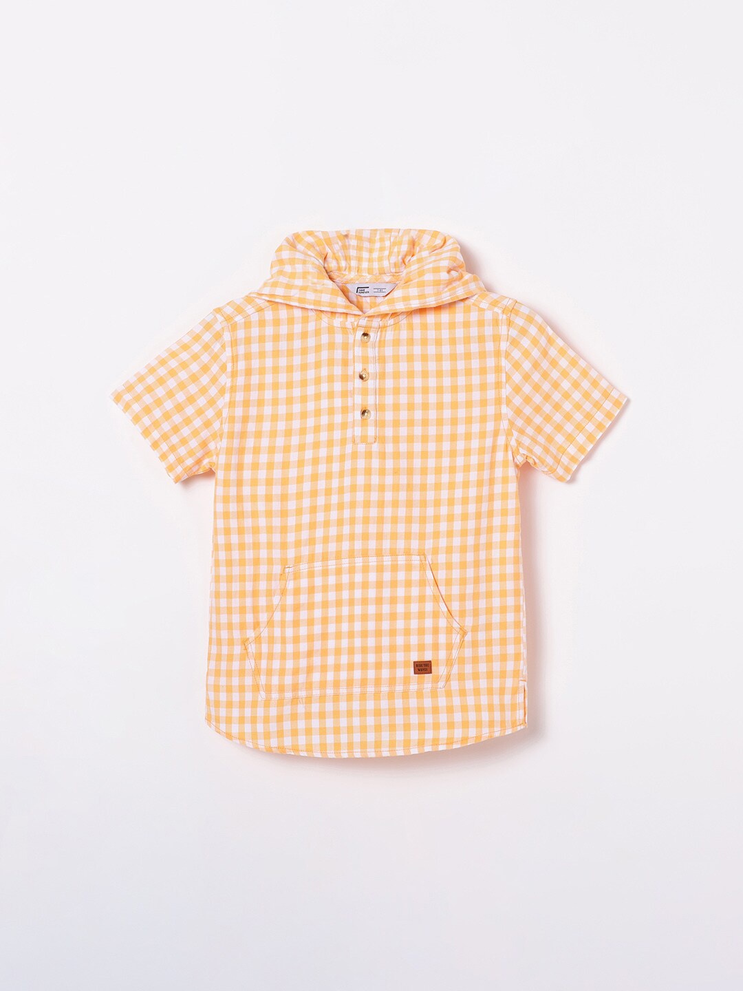 

Fame Forever by Lifestyle Boys Yellow Gingham Checks Checked Casual Shirt