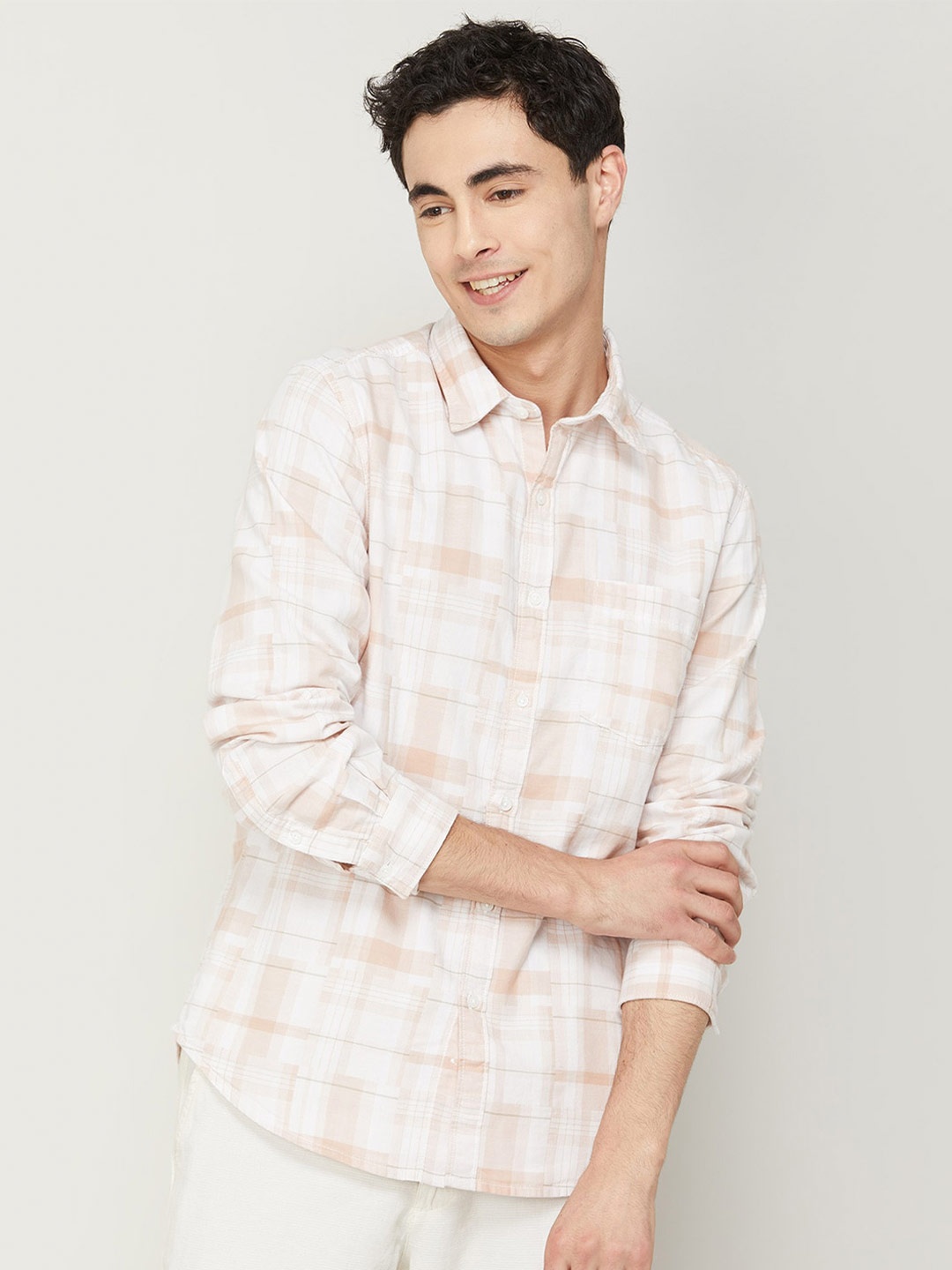 

Fame Forever by Lifestyle Men Pink Checked Casual Shirt