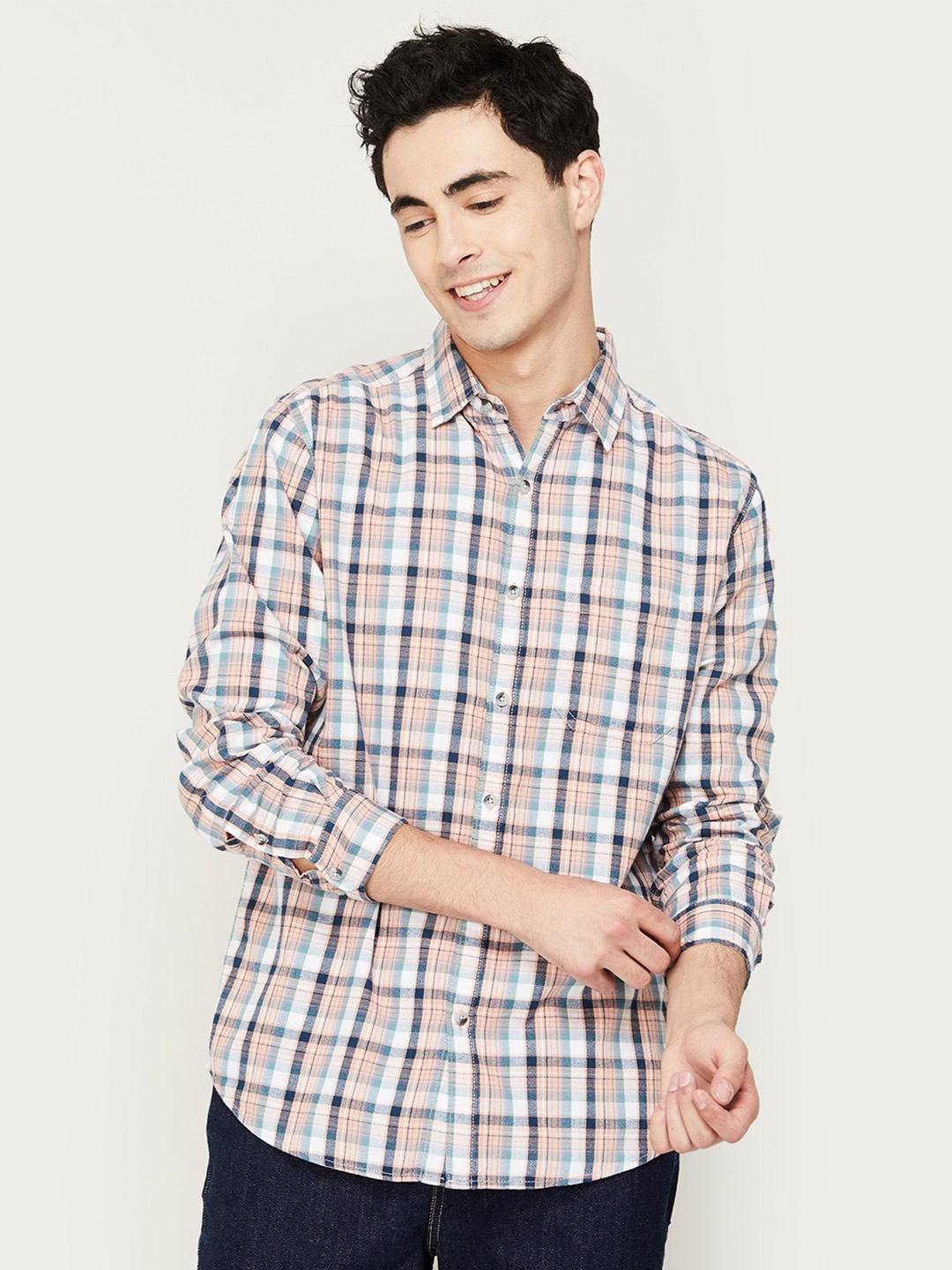 

Forca Men Multicoloured Tartan Checks Checked Casual Shirt, Multi