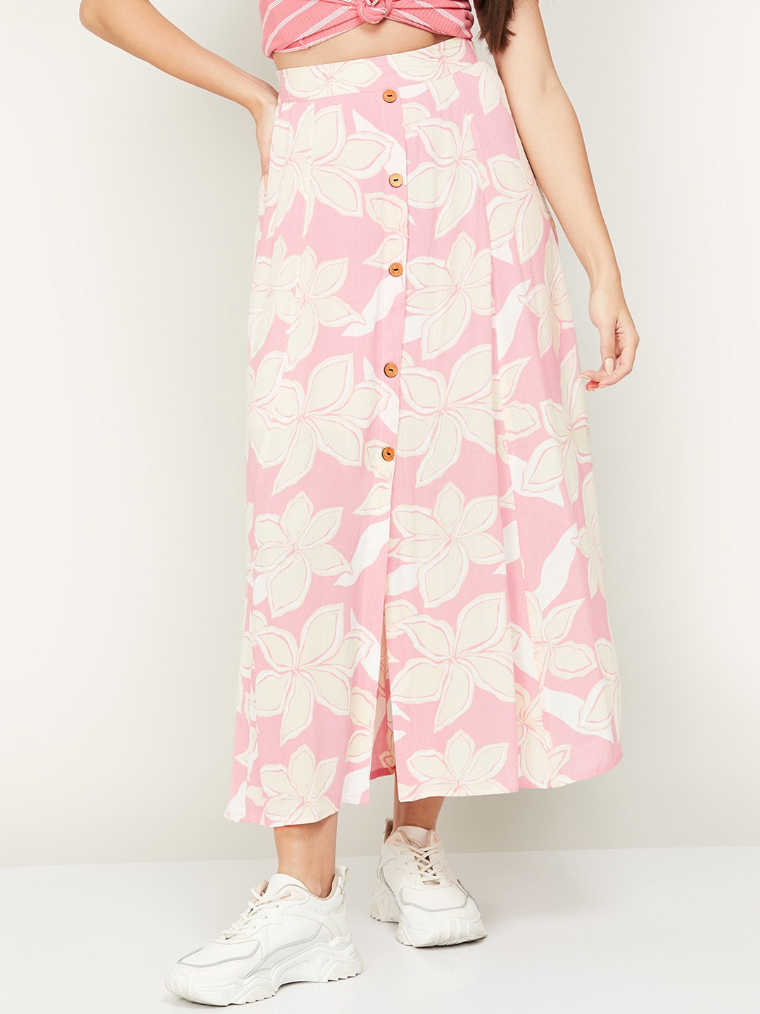 

Ginger by Lifestyle Printed Straight Maxi Skirt, Pink