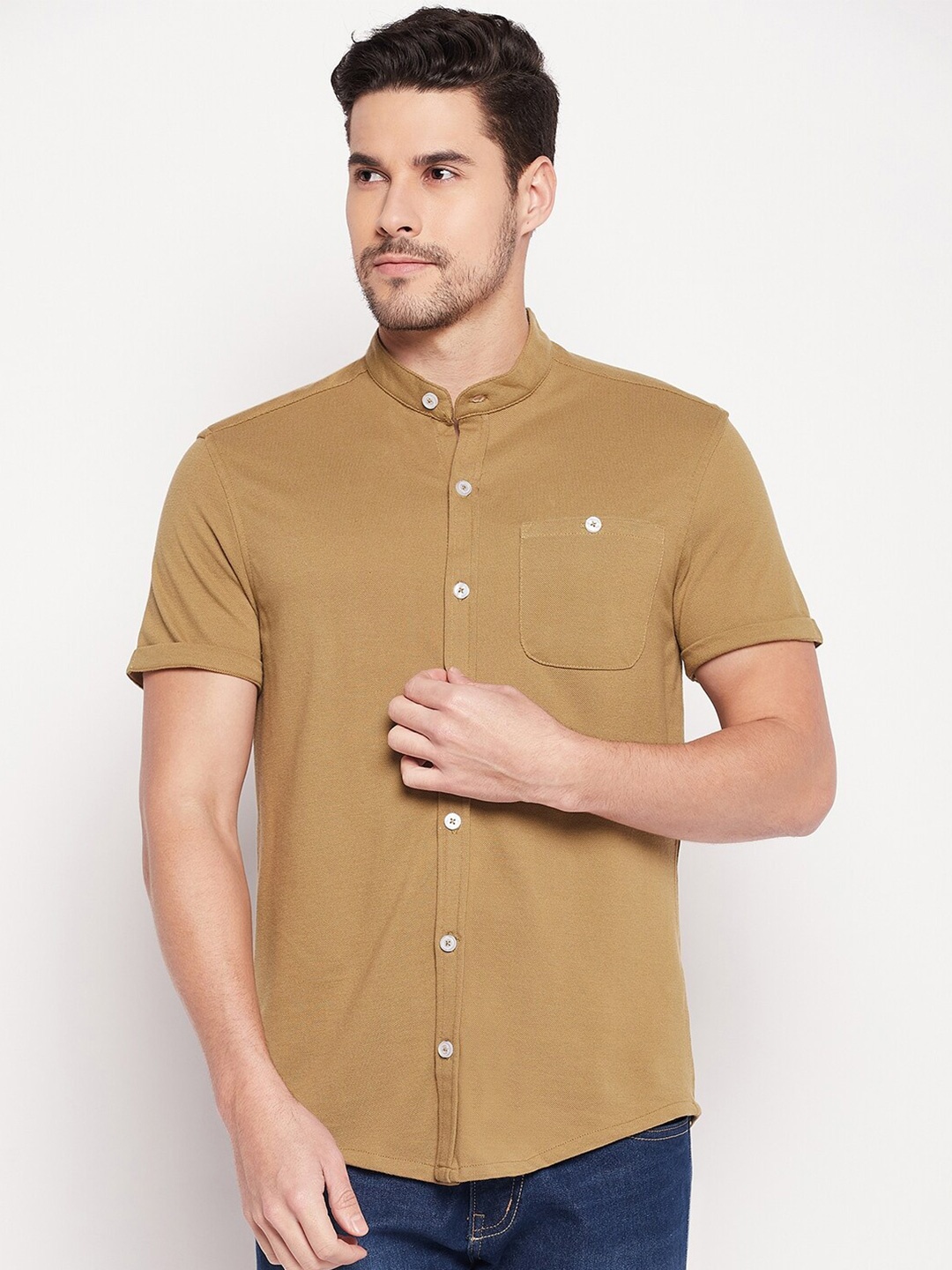 

Club York Men Khaki Casual Shirt