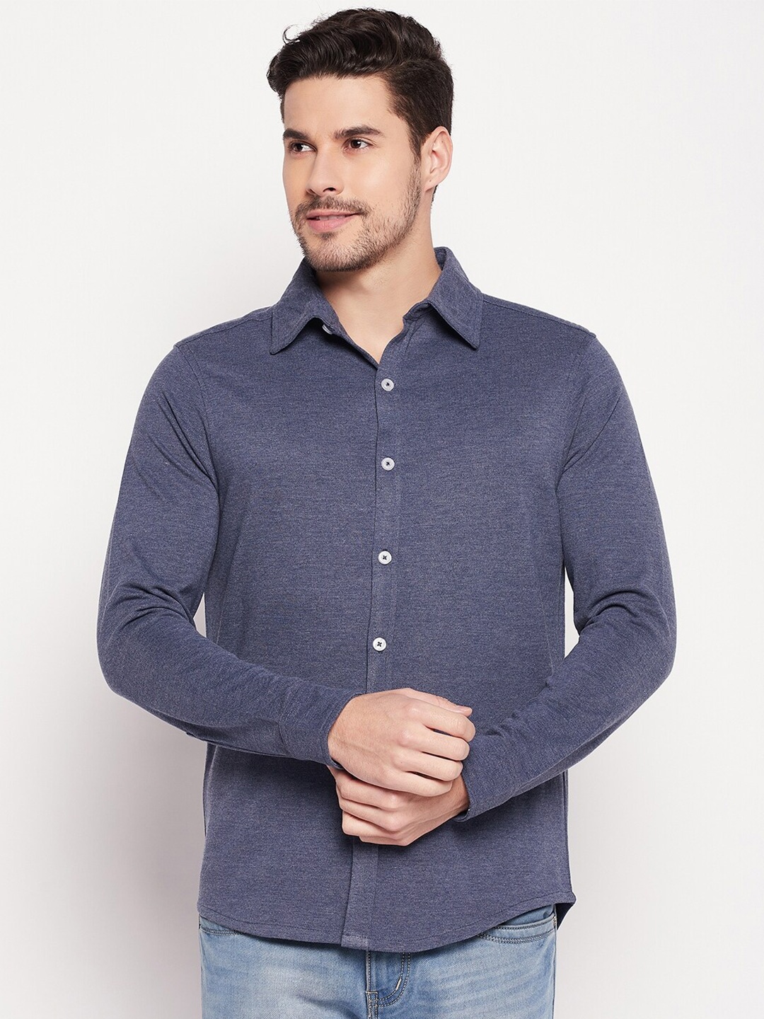 

Club York Men Navy Blue Casual Shirt