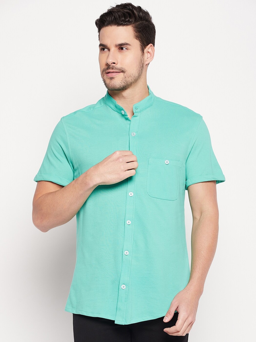 

Club York Henley Neck Casual Shirt, Green