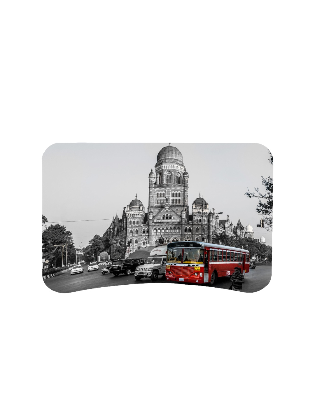 

Sattva Grey & Black Mumbai City Printed Laptop Table
