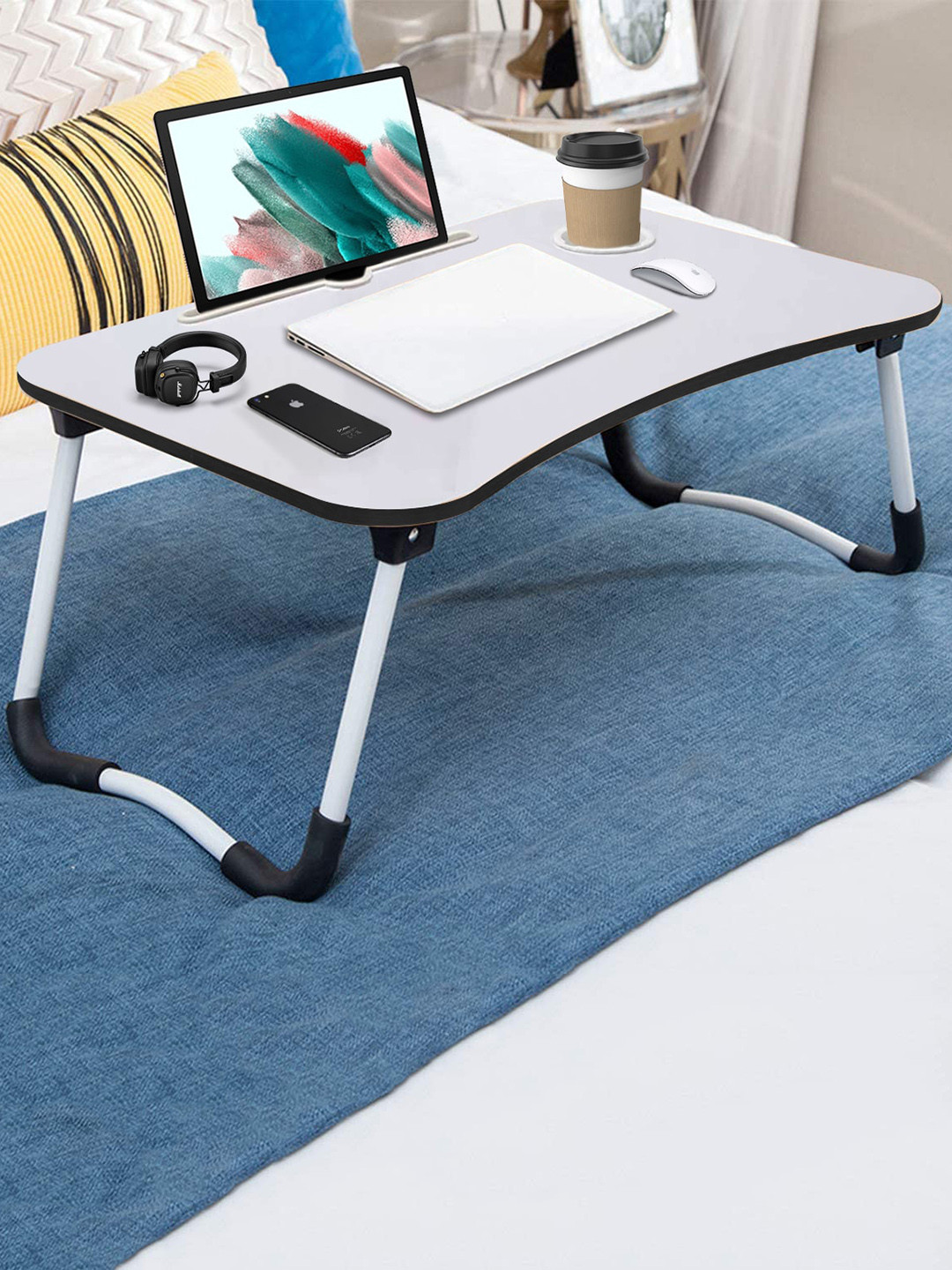 

Sattva White & Black Portable Folding Laptop Table
