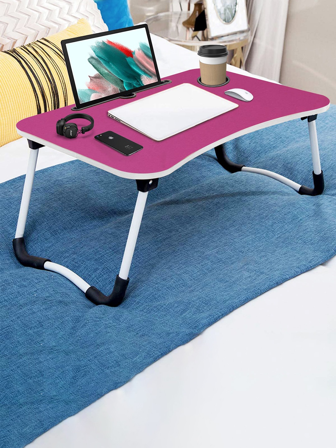 

Sattva Purple & White Portable Folding Laptop Table