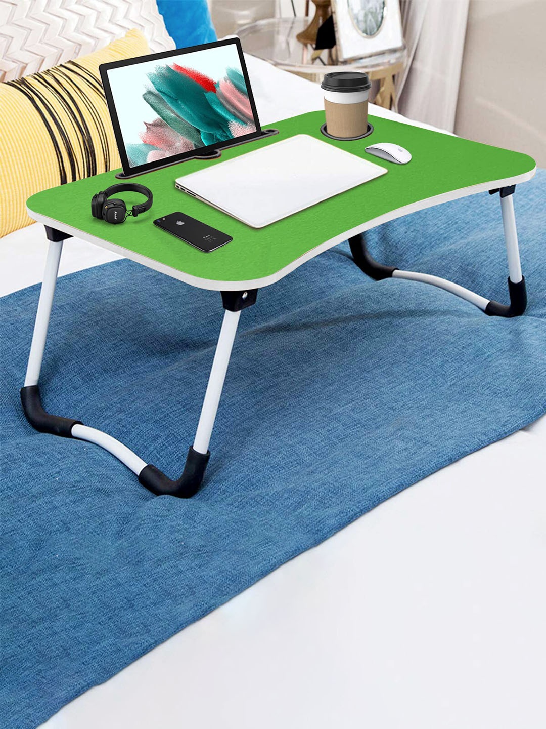 

Sattva Green & White Portable Folding Laptop Table