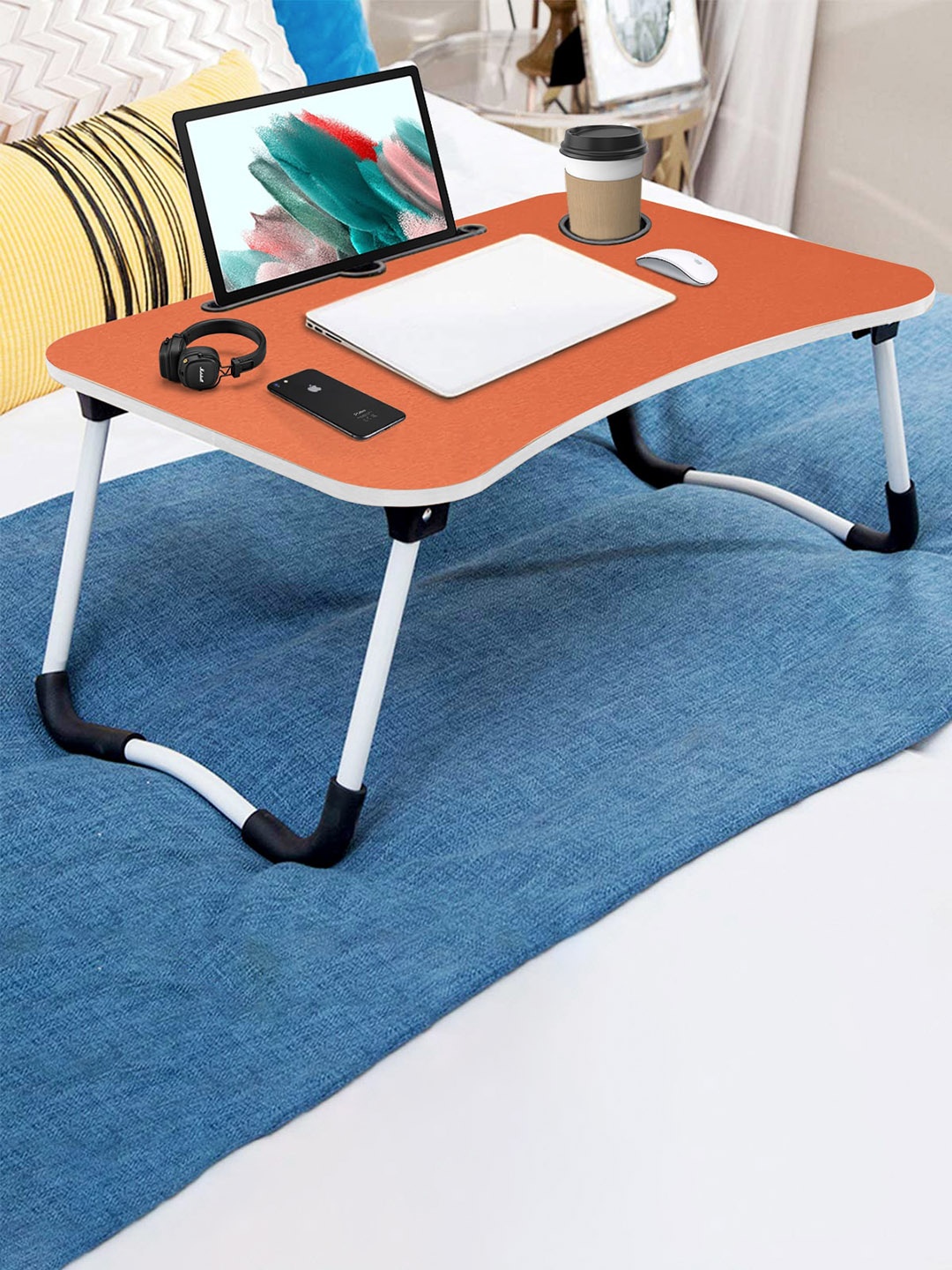 

Sattva Orange-Coloured & White Portable Folding Laptop Table