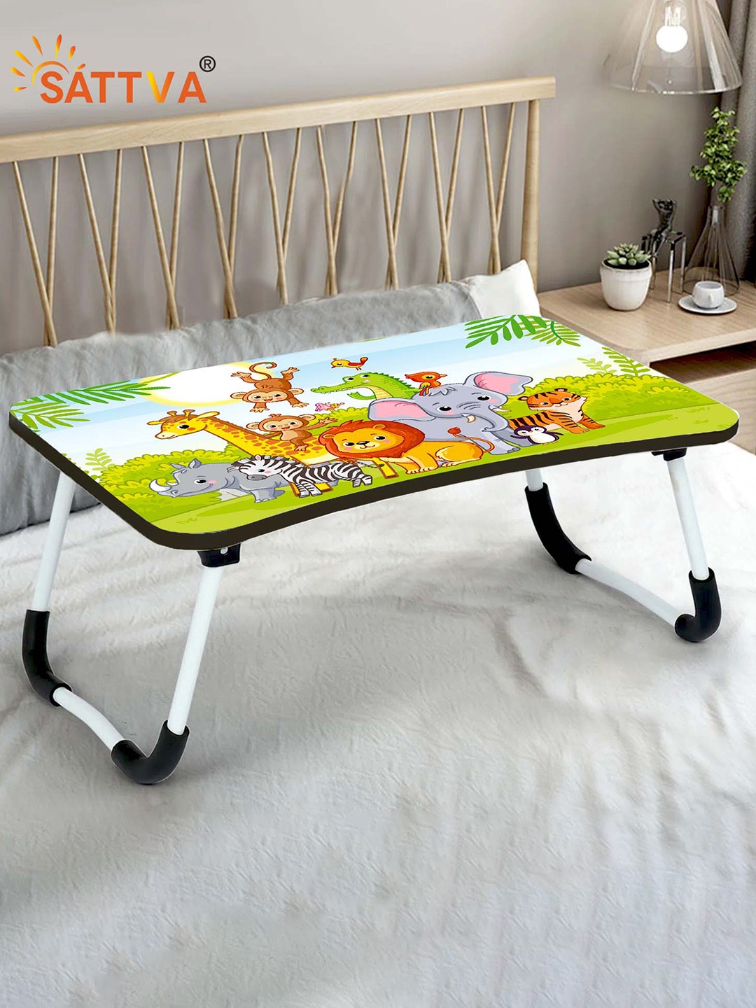 

Sattva Green & Blue Printed Portable Folding Laptop Table