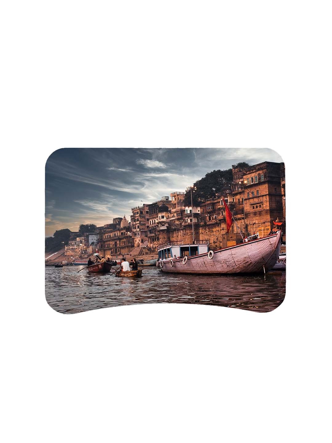 

Sattva Brown & Black Banaras Ghat Printed Scratch Resistant Laptop Table